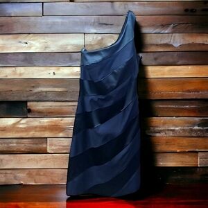 OC by Oleg Cassini, Black Tie, Formal Cocktail Dress, One-Shoulder, Sz 6